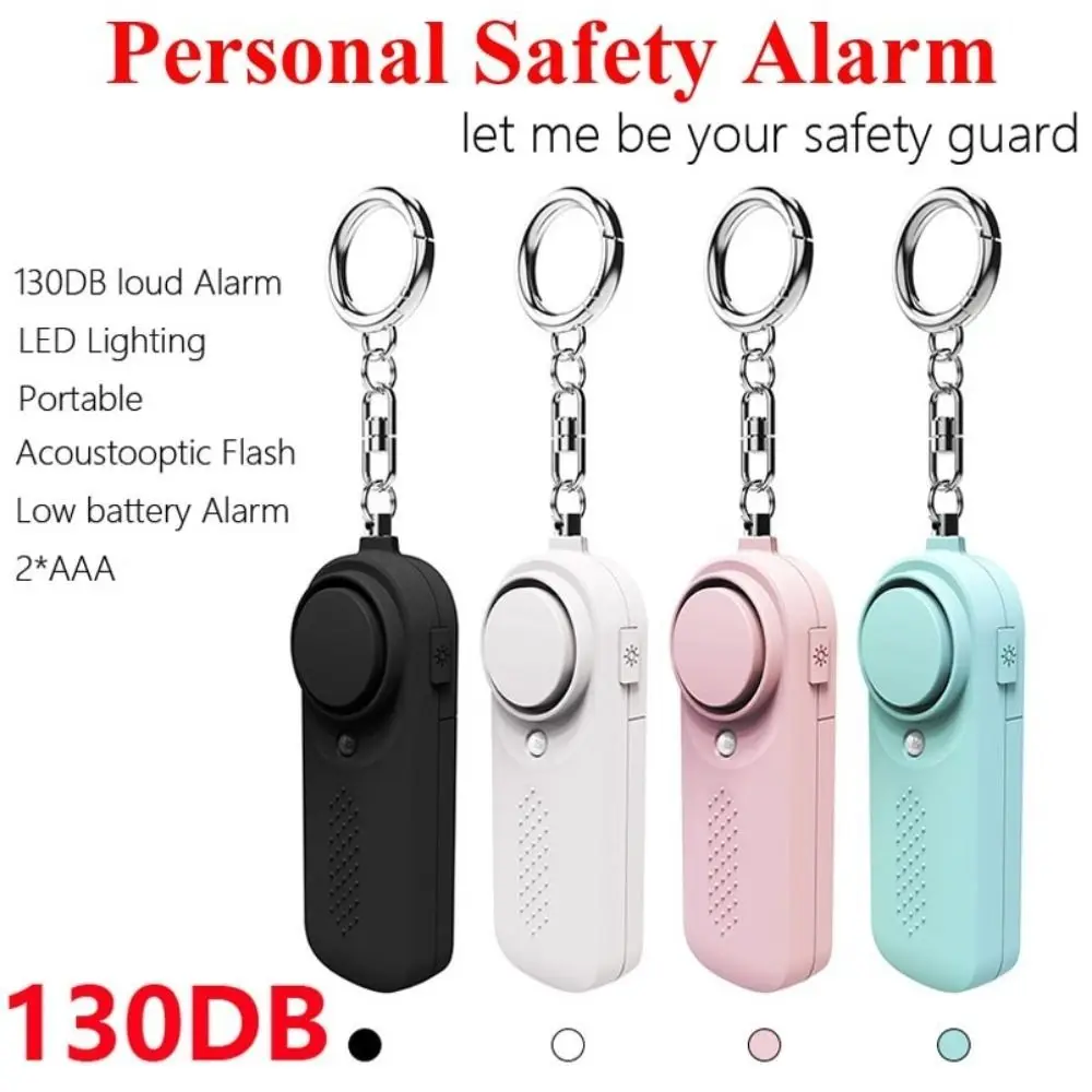 Alarme de sécurité anti-attaque SALoud Panic avec lumière LED, clé de sécurité, autodéfense, protection, 130db