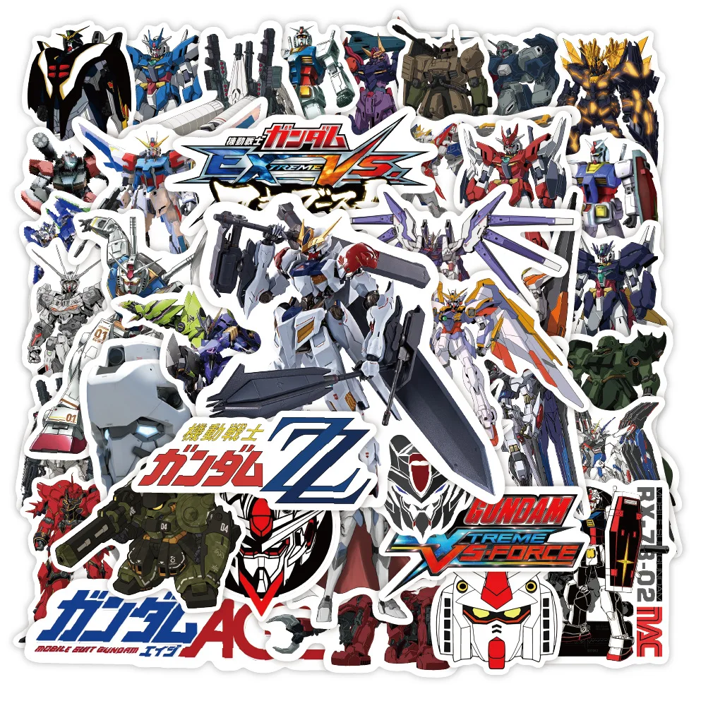 10/50PCS GUNDAM Hot Anime Graffiti Stickers Cool Cartoon Decal Luggage Phone Guitar Skateboard Fridge Scraphbook Classic Kid Toy