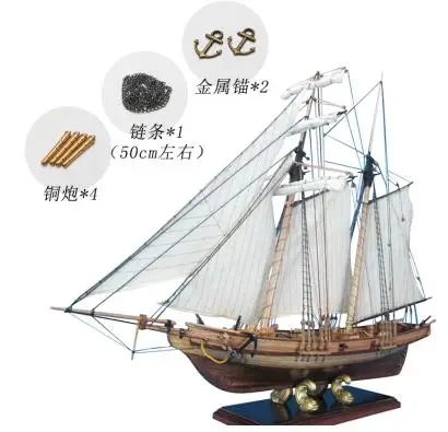 1:70 New Harbor Classical Wooden Sailing Ship Model Assembly Model Sets Of DIY Western Sailing Ship Parts Hobby