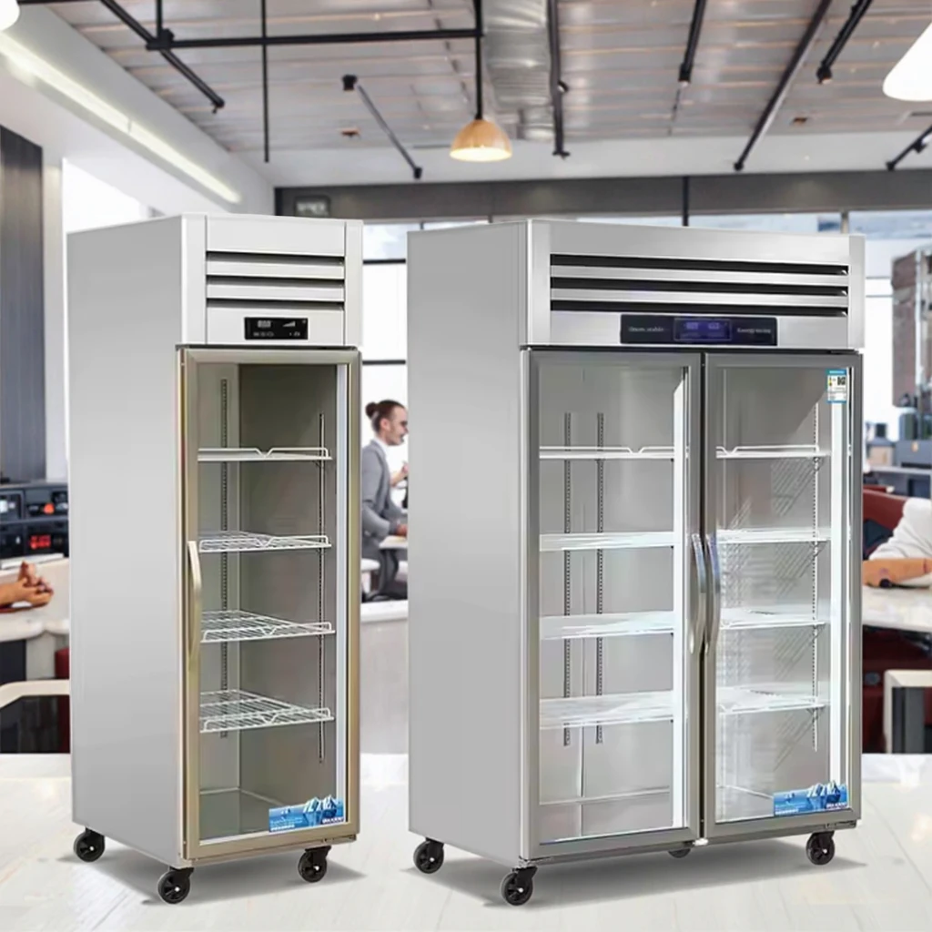 Electric Stainless Steel Vertical Wine Cabinet Display Multi-Door Beverage Refrigerator For Hotel Dessert Shops Food Courts