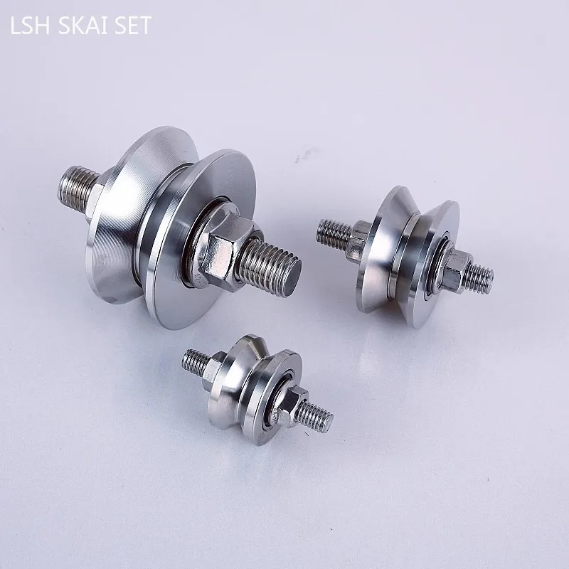 1Pc 304 Stainless Steel Pulley Double-headed Screw Wire Guide Wheel Moving Door Track Wheel V/U/H Quiet Bearing Door Roller