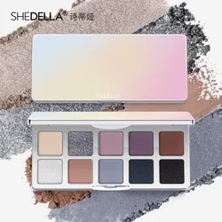 Shedella dreamy 10-color eyeshadow palette blue black glitter green eyeshadow