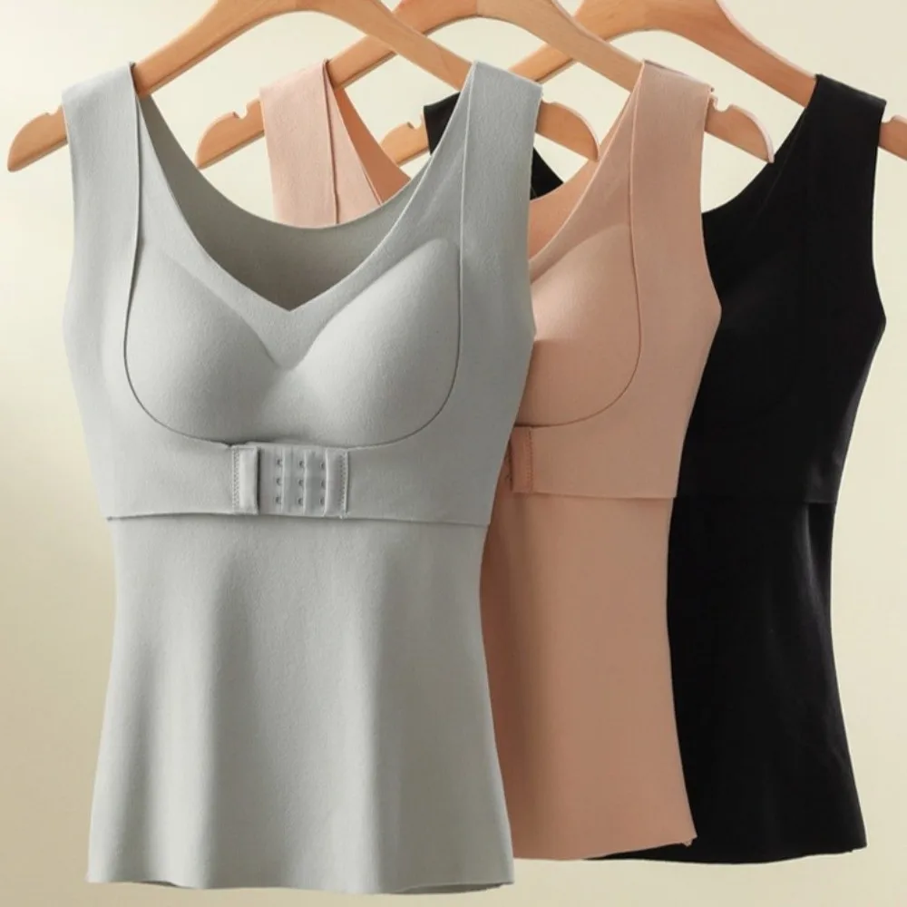 

Slimming Thermal Shapewear Camisole Velvet Fleece Sleeveless Thermal Underwear Belly Contracting with Padded Cups
