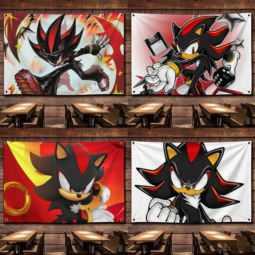 Shadows S-Sonics Hedgehog   Flags Wall Hanging Tapestry Outdoor Garage Room Decorative flag Background Blanket