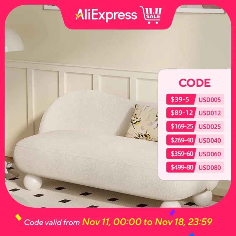 

Double White Lazy Sofas Soft Nordic Fillers Designer Hotel Modern Sofa Living Room Loveseat Divano Soggiorno Home Furniture