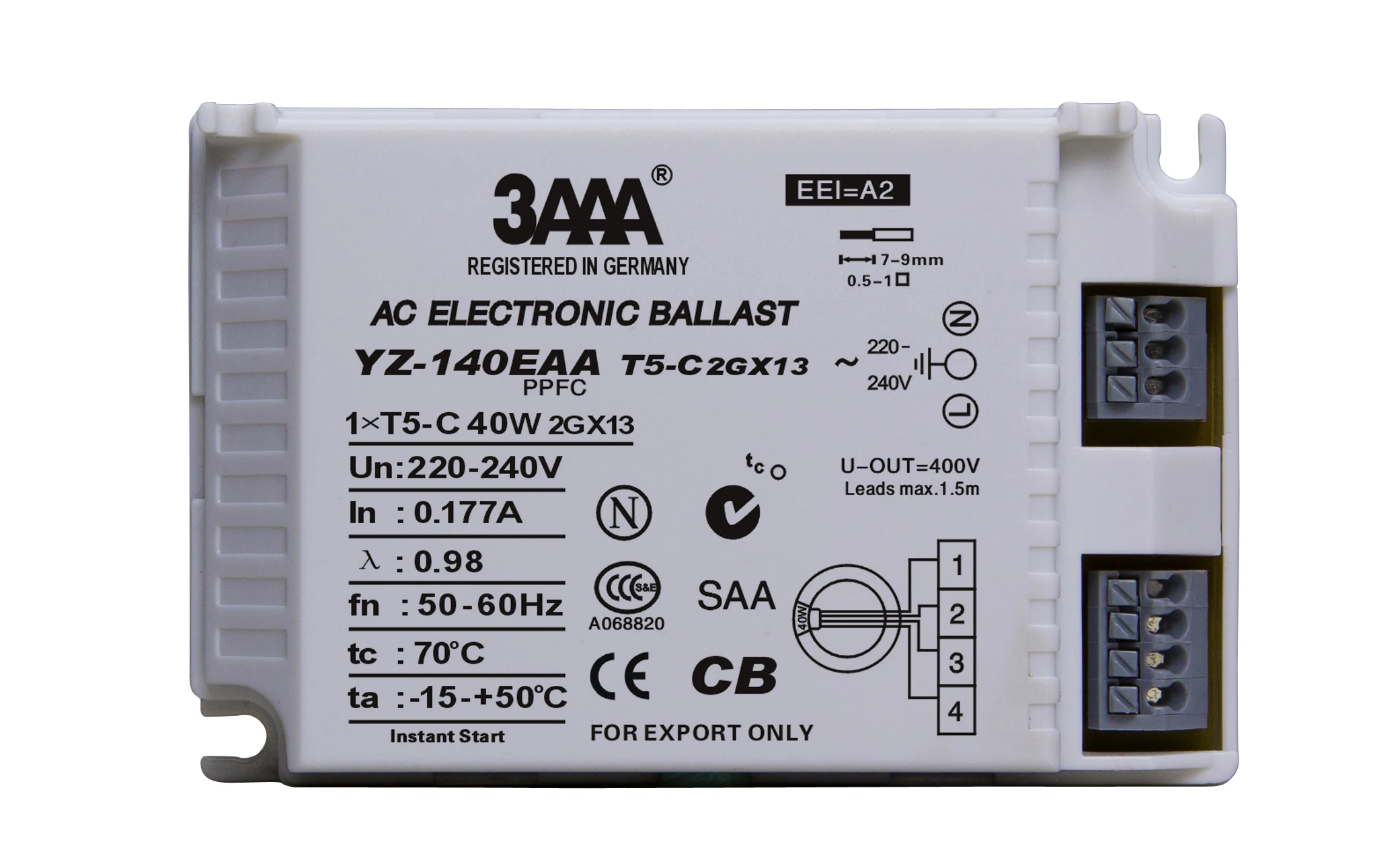 

3AAA Electronic Ballast YZ-140EAA YZ-155EAA HYQ 1X60W /220-240