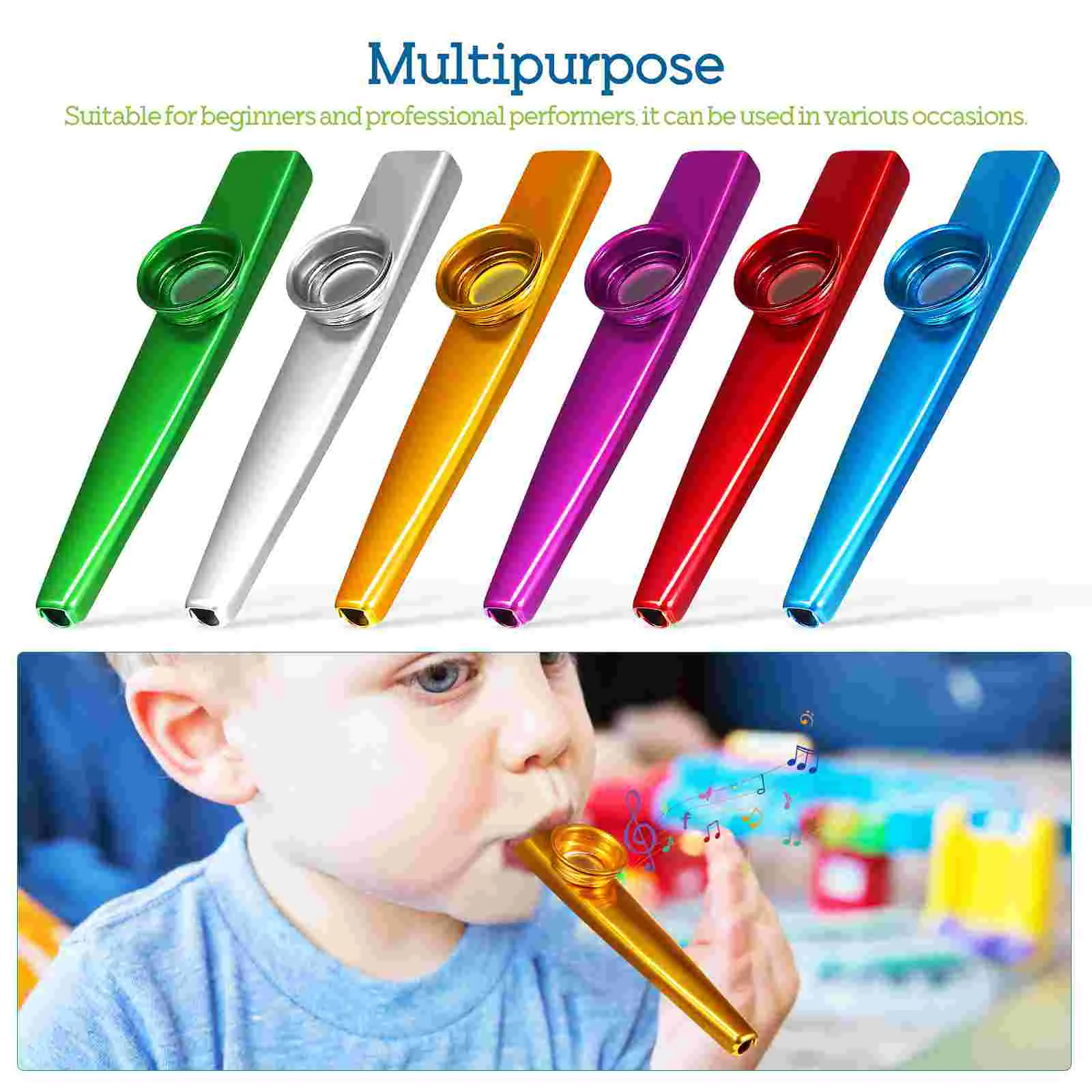 Kazoo en métal pour enfants et adultes, ensemble d'instruments de musique, 6 pièces