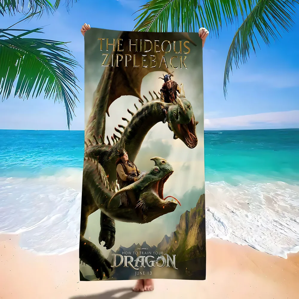 Фильм «Как приручить дракона» Плакат Zelfklevend Мультяшное пляжное полотенце Милый кавайный декор комнаты Ванна Owels для душа в ванной комнате