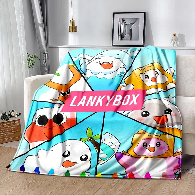 New Style Lankybox Boxy Foxy Rocky Cartoon Blanket,Soft Throw Blanket for Home Bedroom Bed Sofa Travel Picnic Cover Kid