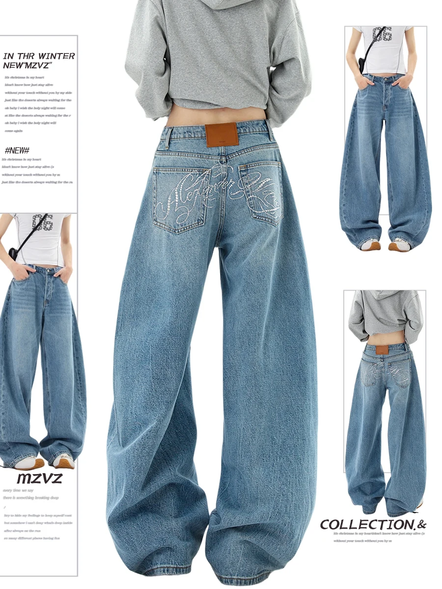 

Женские синие повседневные джинсы-карго, мешковатые Y2K, японский Harajuku High Street, эстетические винтажные повседневные брюки 2000-х годов, джинсовая одежда 2025