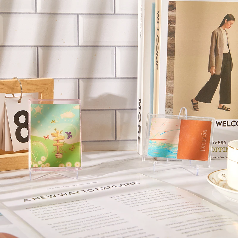 1 قطعة قذيفة Kpop فوتوكارد الاكريليك شفافة صور حامل بطاقة حامل عرض صور عرض حامل محطات واقية