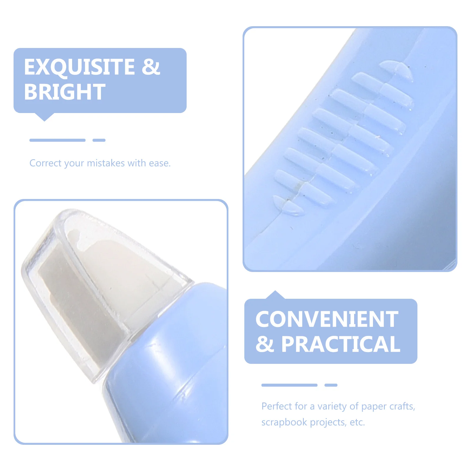 

6pcs Correction Tapes Color Opaque Matte Grip Applicator Smooth No Document Correction Window Double Line