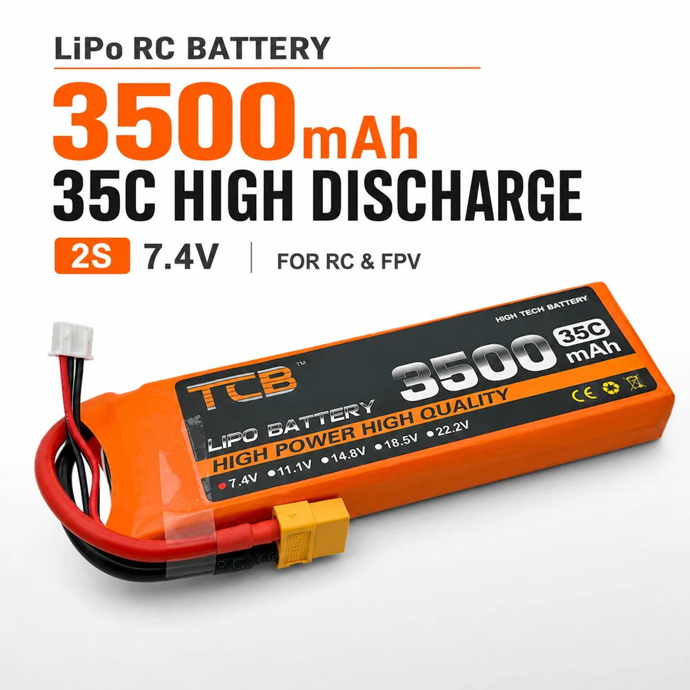 3500mAh35C LiPo-Akku 2S3S4S6S 7,4V 11,1V 14,8V 22,2V Wiederaufladbare RC-Batterie XT60-Stecker für FPV-Drohne RC-Auto Flugzeug Hubschrauber