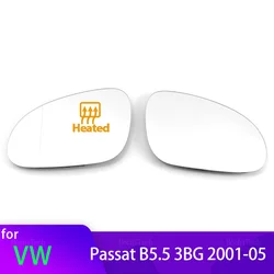 Left&Right Side Heated Wing Mirror Glass Angle Rearview Mirror for Volkswagen Passat B5.5 3BG 2001-2005 Replacement