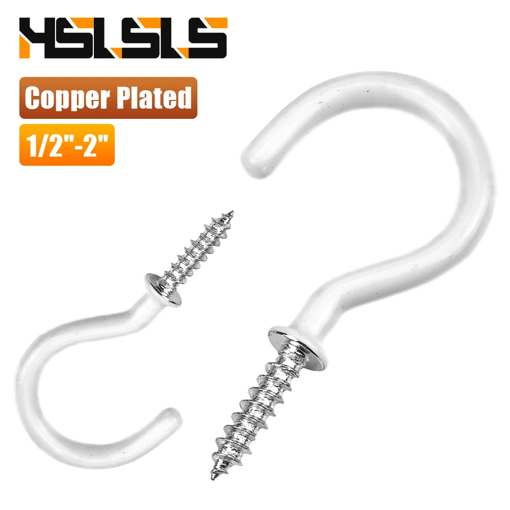 HSLSLS 10-30pcs White Ceiling Hooks Cup Hook Screw 1/2