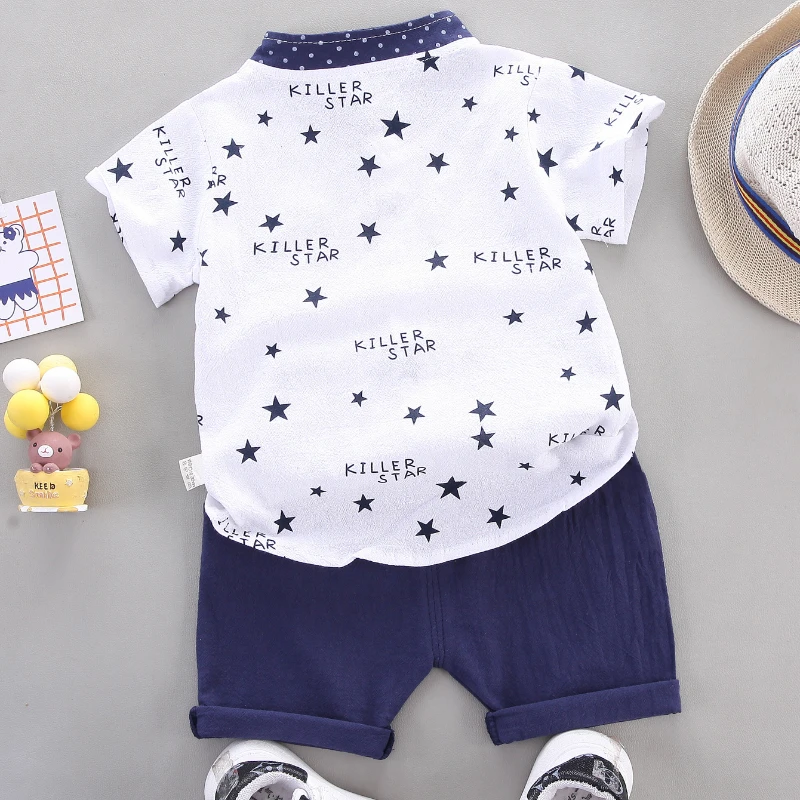 2024 Summer Casual Clothes Fashion Baby Boy\'s Suit Set Top Shorts 2PCS Baby Clothing Set For Boys Infant Suits Kids Clothes