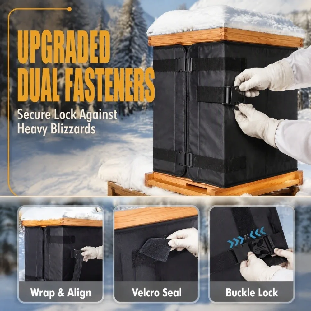 46cm/63cm Beehive Insulation Cover 600D Oxford Fabric Aluminum Foil Winter Bee Hive Wrap Waterproof Thickened