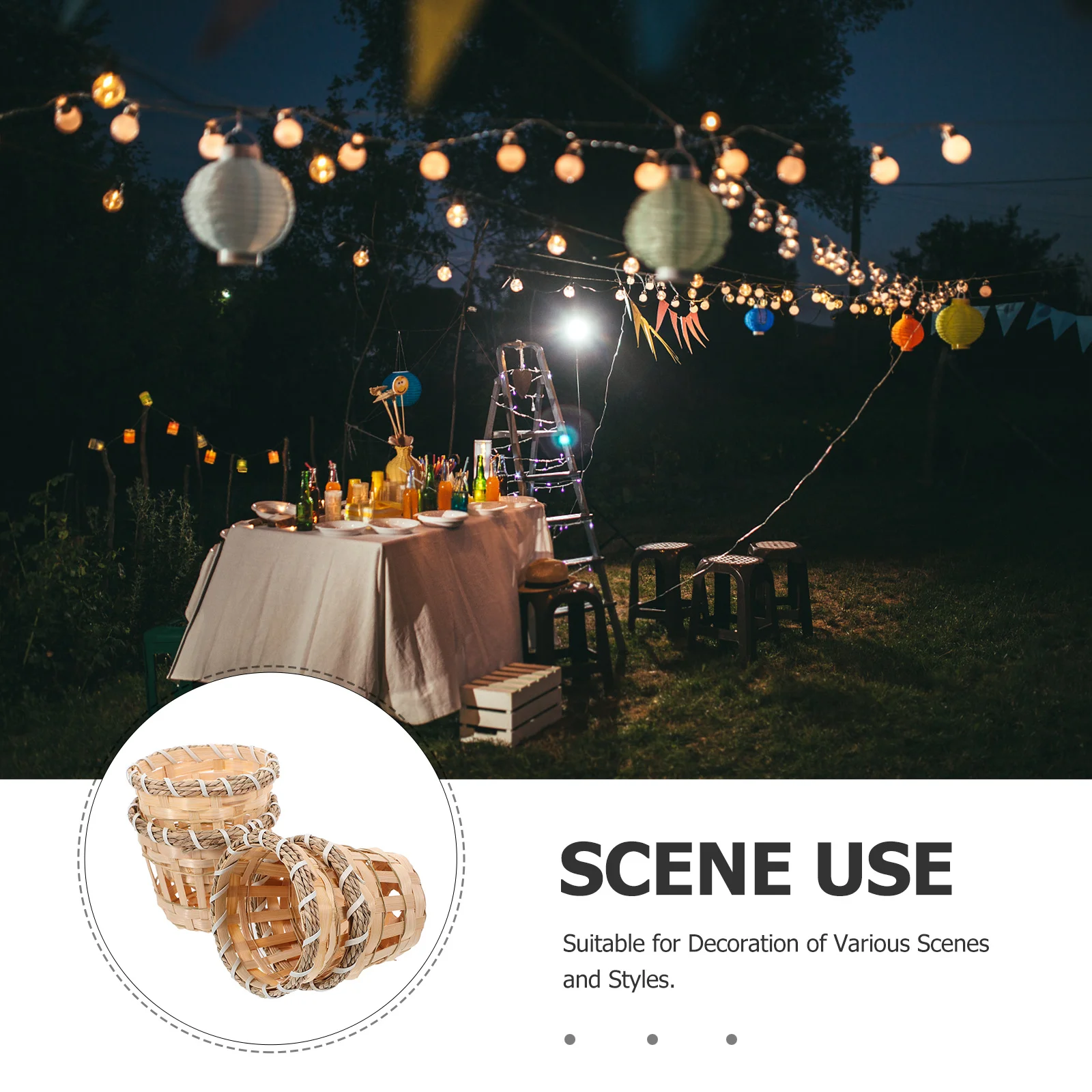 4 stücke Bambus Lampenschirm Mini 5 Zoll Gewebte Licht Abdeckung Diy Lampe Schatten Dekor Für Home Office Rustikalen Zimmer String licht Gewebte Abdeckung