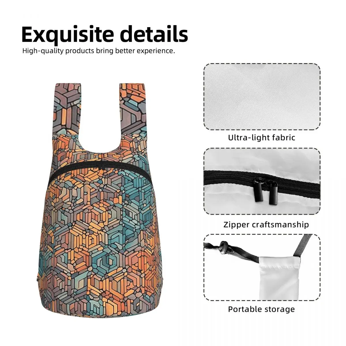Grey Man's Veil Volcanic Tessellation Student Backpack School Bag Hiking Travel Daypack Men Women Storage Bookbag Shoulder Bags