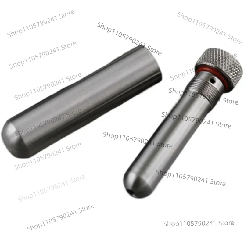 Portable Titanium Alloy DIY Hollow Tube Shell, Metal Cylindrical Container Case for Essential Oils, Lip Balm, and Outdoor Gear