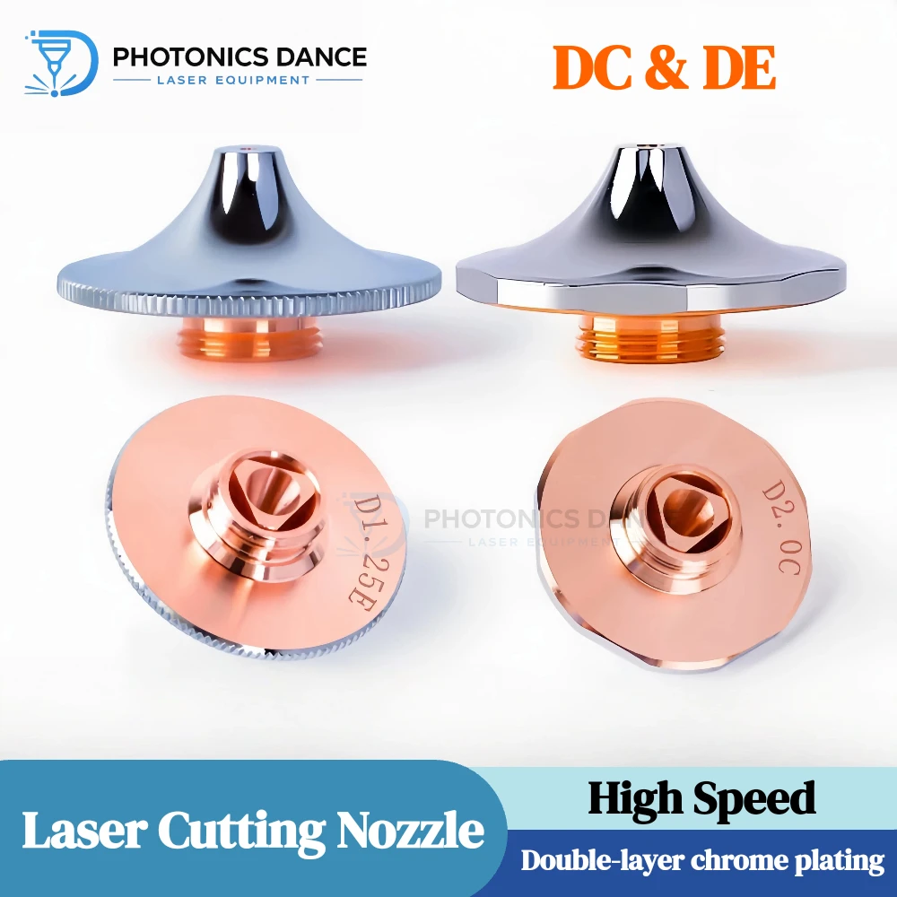 DC DE Laser Cutting Nozzle D28 H15 M11 High Speed & Power Double Chrome Layer Copper Nozzles for HANS HSG Precitec Cutting Head