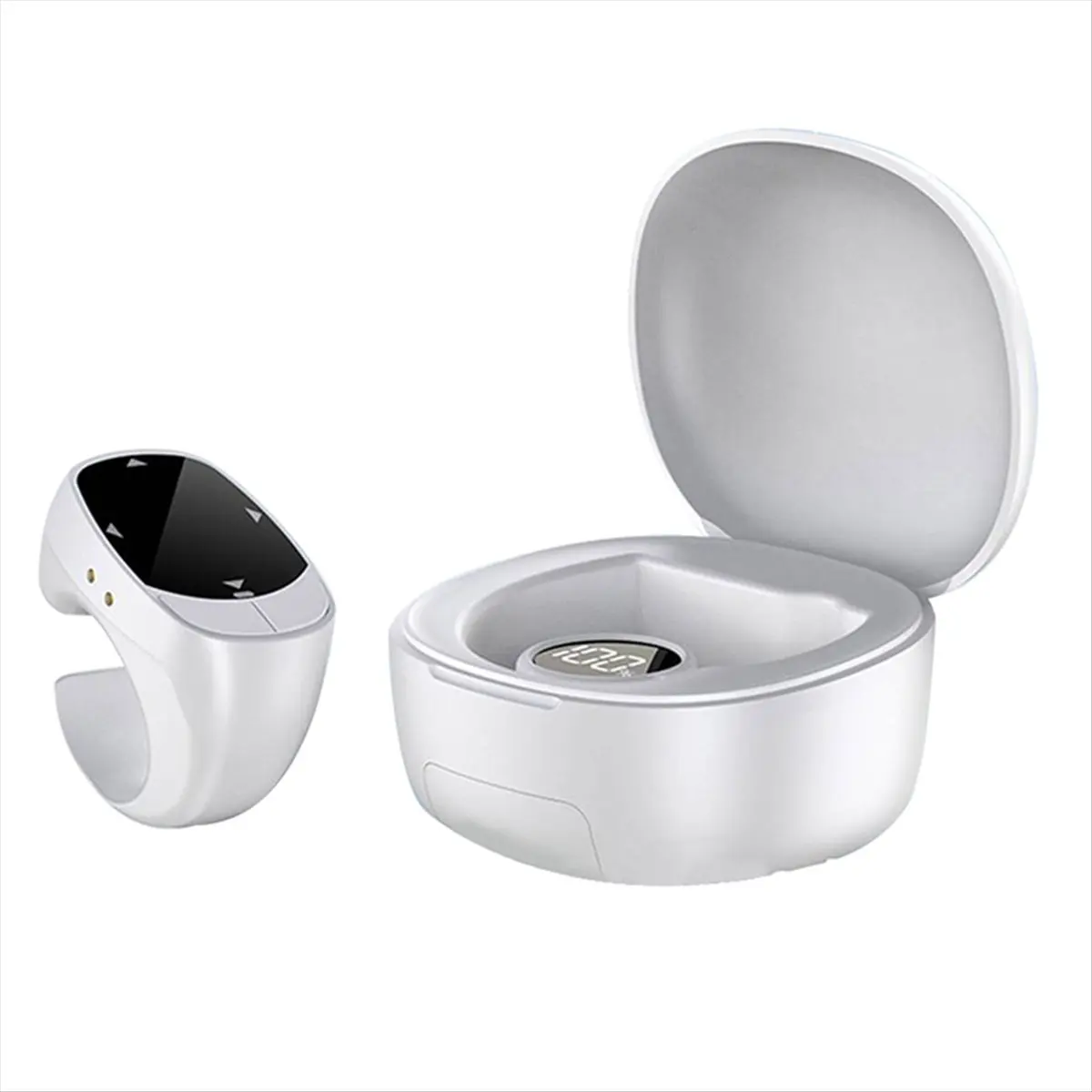 Brave- JX-12Pro E-Book Page Turner Bluetooth Wireless Ring Remote Control Touch Screen Page Clicker Video Photo Taking White