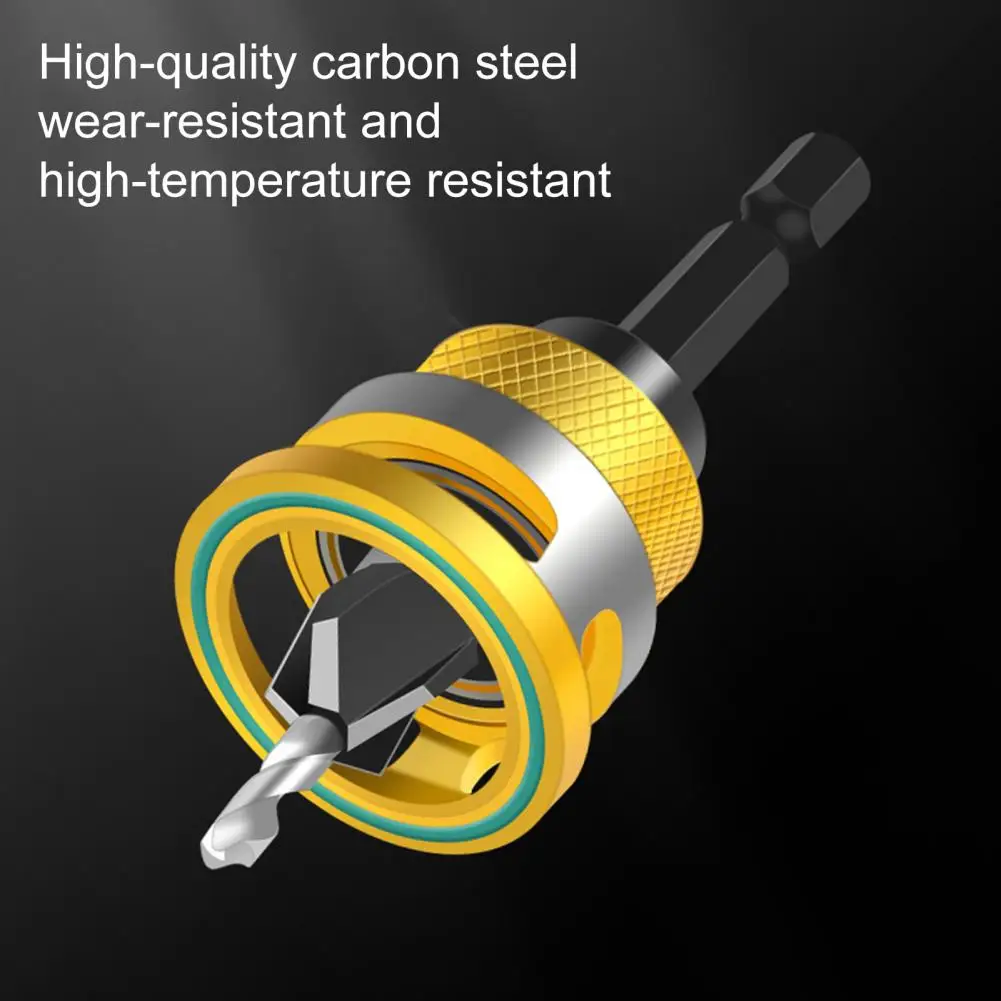 Metal Collar Countersink Bits High Speed Steel Drill Bits Countersink Drill Bit Set with Adjustable Depth Stop Hss M2 High Speed