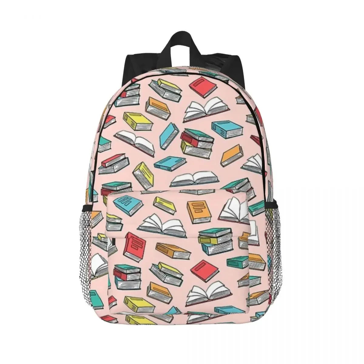 All The Books On Pink - Back To School - Book Lover Backpack Boys Girls Bookbag Student School Bags Laptop Rucksack Shoulder Bag