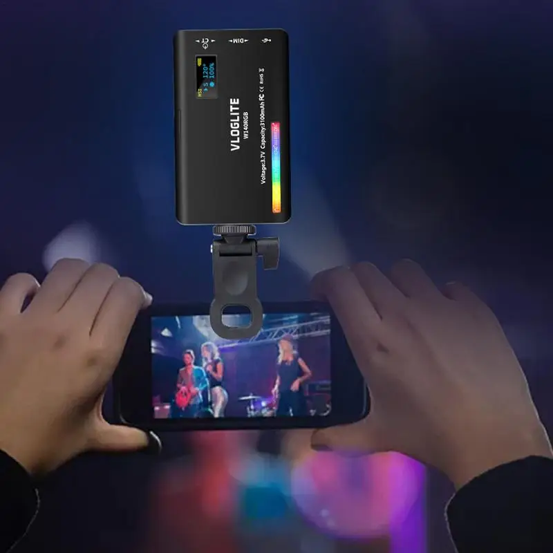 W140 RGB Portable Pocket Light Portable Mini Fill Light Mobile Phone Live Beauty Light Full Color RGB For Phones Tablets