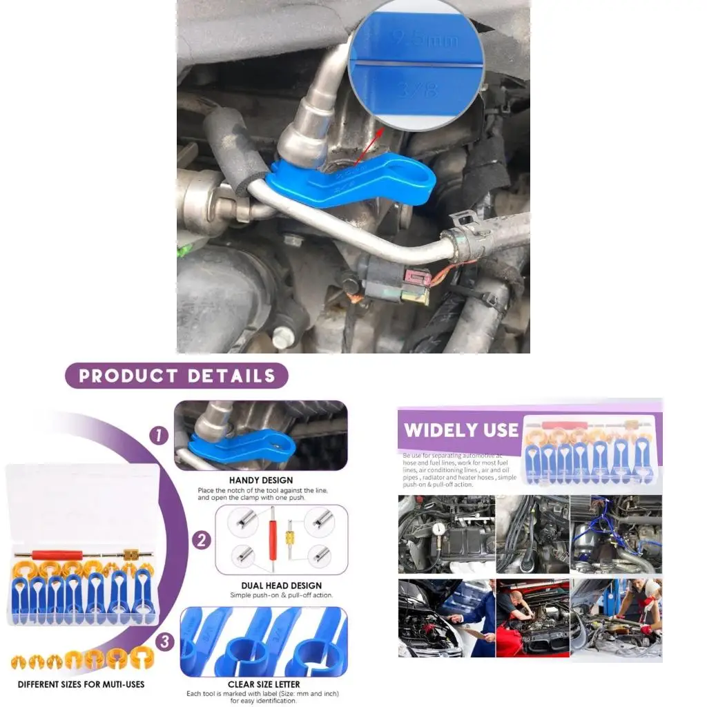 Multiple Size Plastic Disconnect Pack of 16 for Car Cooling System Maintenance