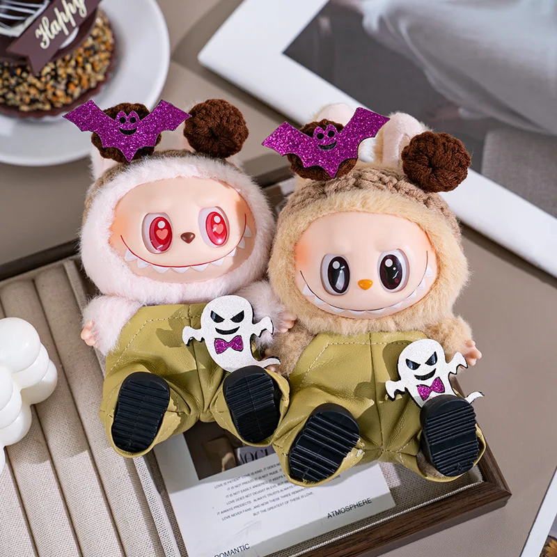 

Labubu Clothing For Korea Kpop EXO 17cm Labubu Halloween Overalls headband set Halloween Christmas Fashion Gift