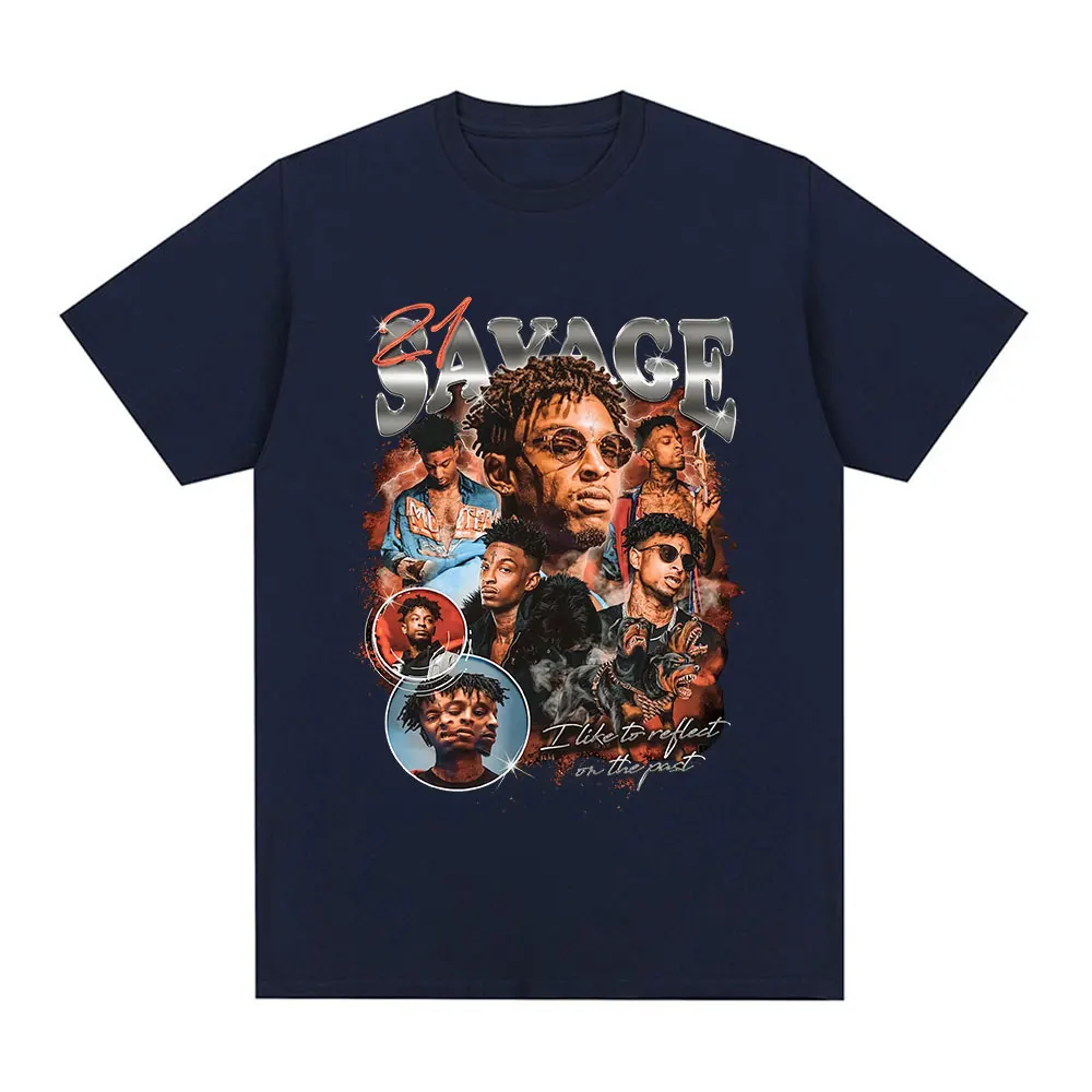 Rapper 21 Savage Graphic T Shirt Men Women Vintage Hip Hop T-shirt Cotton Casual Loose Oversized Short Sleeve T-shirts Fans Gift