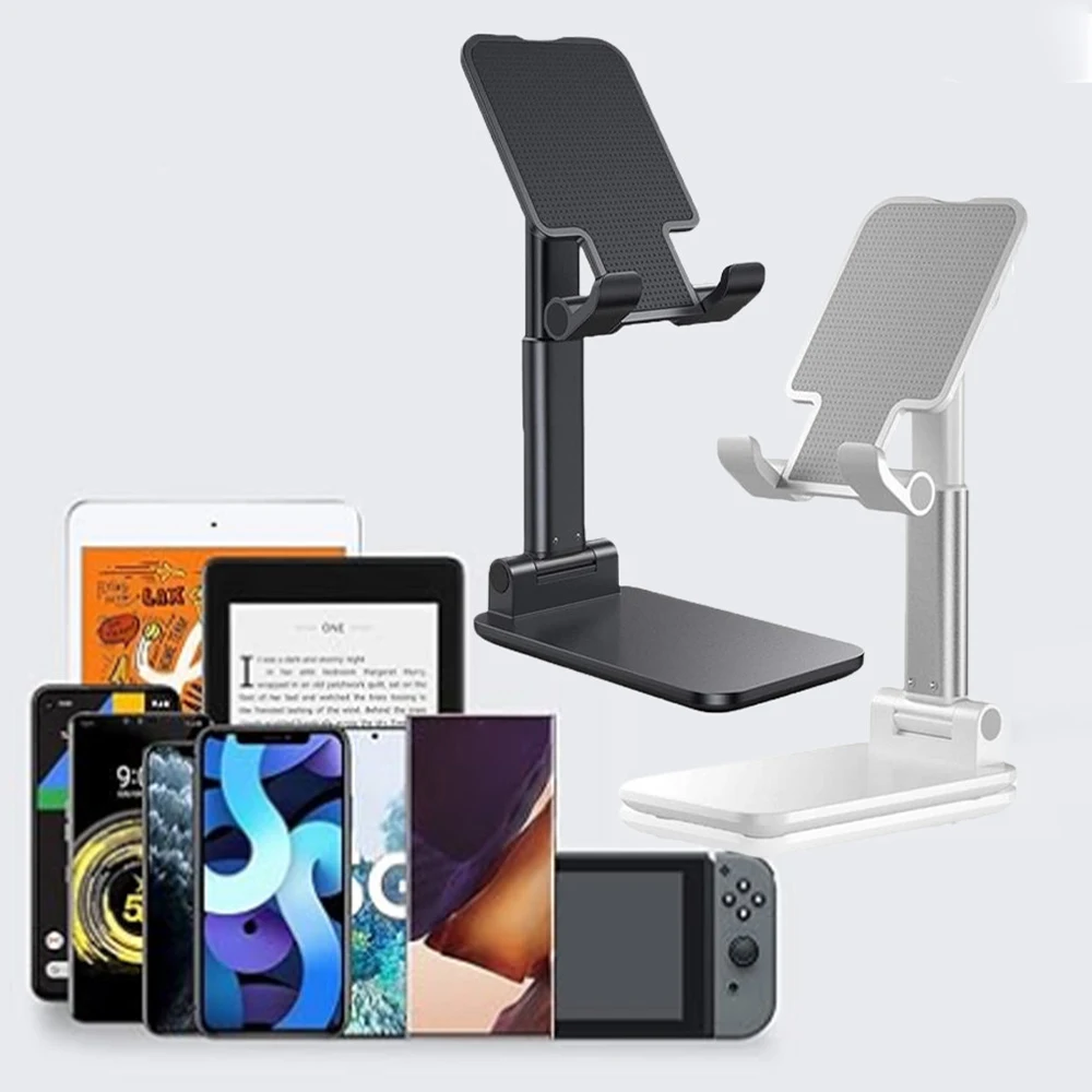 Suporte Universal Dobrável para Celular e Tablet Ajuste de Ângulo Preto ou Branco Preço Acessível Ideal para Qualquer Modelo