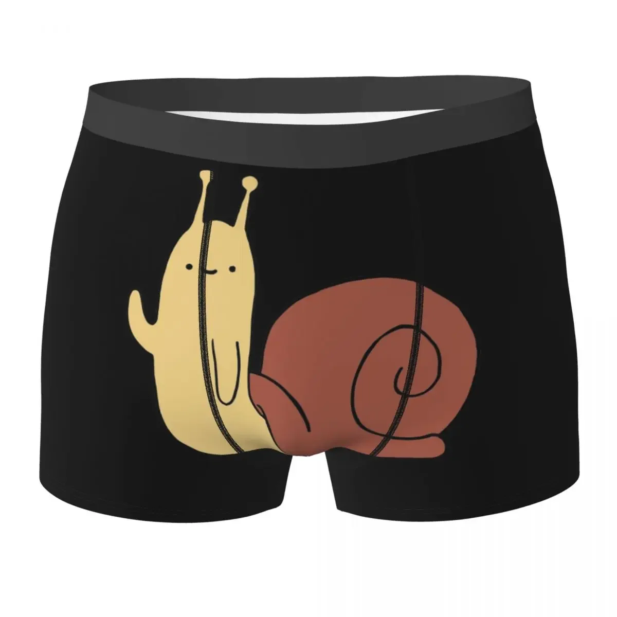 Calzoncillos bóxer para hombre, ropa interior transpirable con diseño de Caracol Adventure Time, regalo para novio