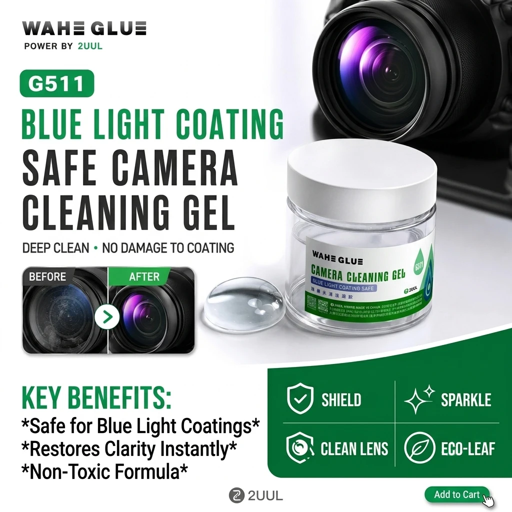 2UUL G511 Camera Lens Cleaning Gel Safe for Blue Light Coating Deep Dust Removal Jelly for Phone Camera Microscope Repair Tools