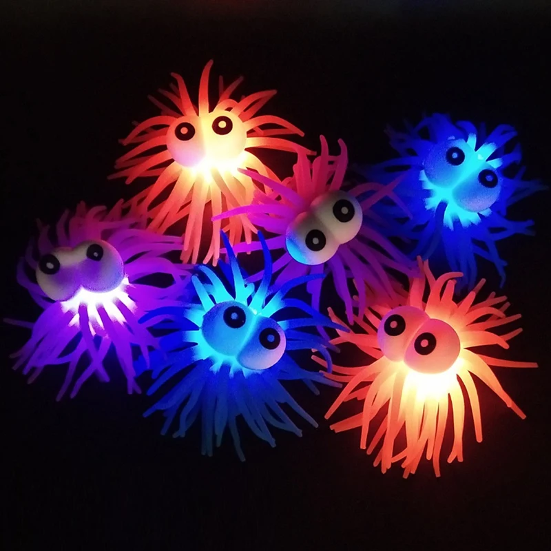 Funny Eye Yo-Yo Glowing Sea Urchin Fur Ball Decompression Toy Easter Egg Stuffing