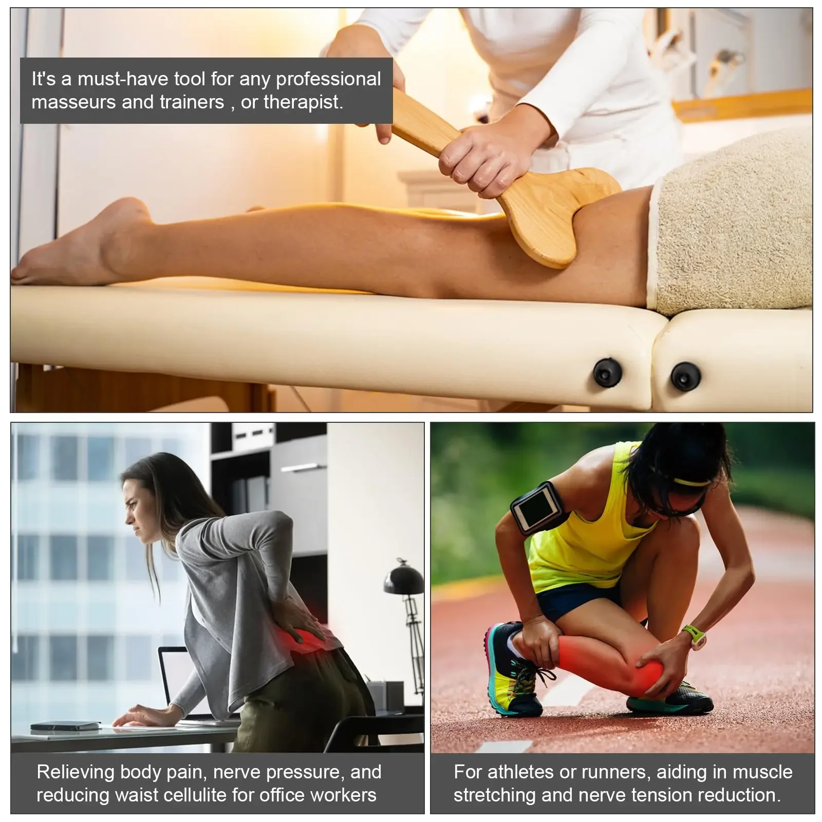 Wooden Gua Sha Wood Massage Tools,Wooden Lymphatic Drainage Massager, Body Sculpting Tool Paddle,Body Contouring and ShapingTool - Image 5