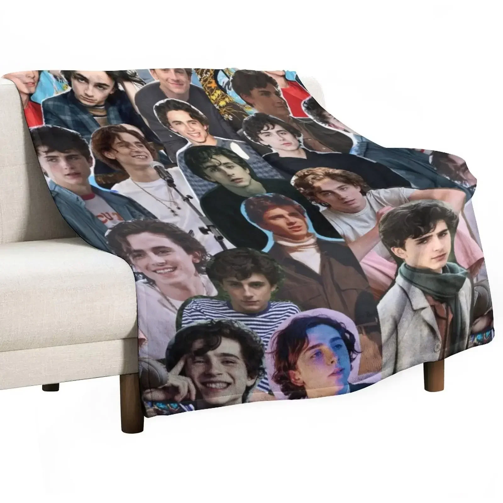 

Collage Saint Timothee Chalamet Throw Blanket Hairys Soft Beds Shaggy Blankets