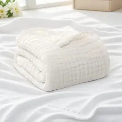 

Blanket Baby Quilt Bath Towel Swaddle Blankets Muslin Stroller for White Towels Wraps Cotton