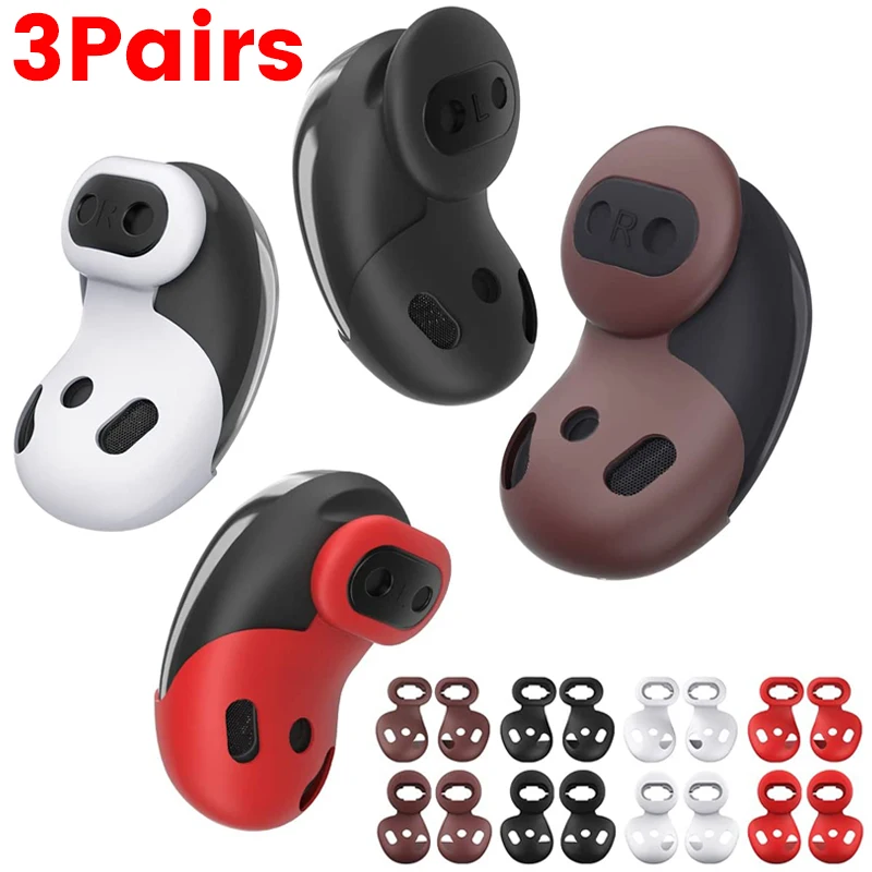 3/2Pairs for Galaxy Buds Live Ear Tips Silicone Adapter Ear Wing Replacement Earbuds for SamsungGalaxy Buds Live Accessories