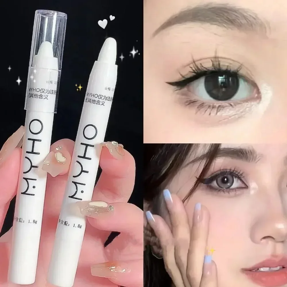 Glitter Lying Silkworm Pencil Highlighter Pen Pearlescent Brightening Eyes Stick Eye Makeup Waterproof Long-lasting White Silver