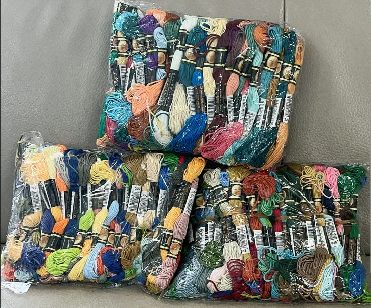 

Нитки для вышивания из чистого хлопка, нитки для вышивки крестом французской линии R, европейская цветочная нить для вышивания, 447 шт. ниток,