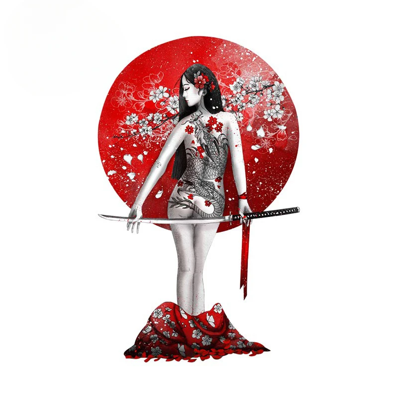 

Geisha Samurai Car Sticker Japan Girl Bushido Spirit Decal Off Road Occlusion Scratch Trunk Motorcycle Decoration