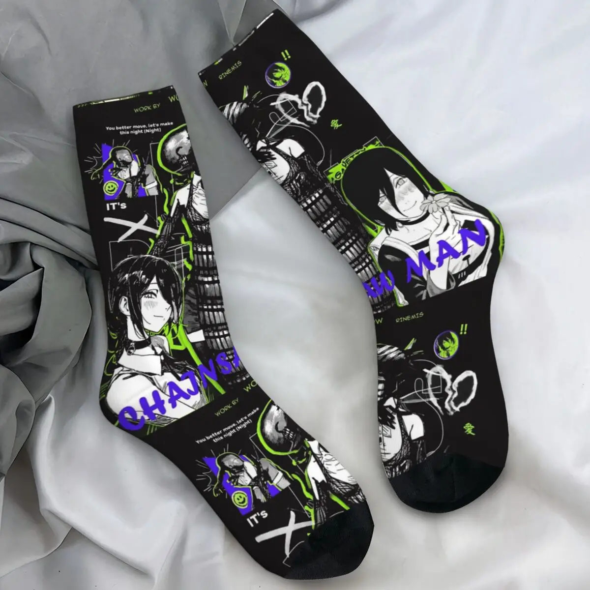 

Носки Chainsaw Man Reze Devil, осенние чулки, новинка, носки высокого качества для пар, дизайнерские противоскользящие носки для спорта на открытом воздухе