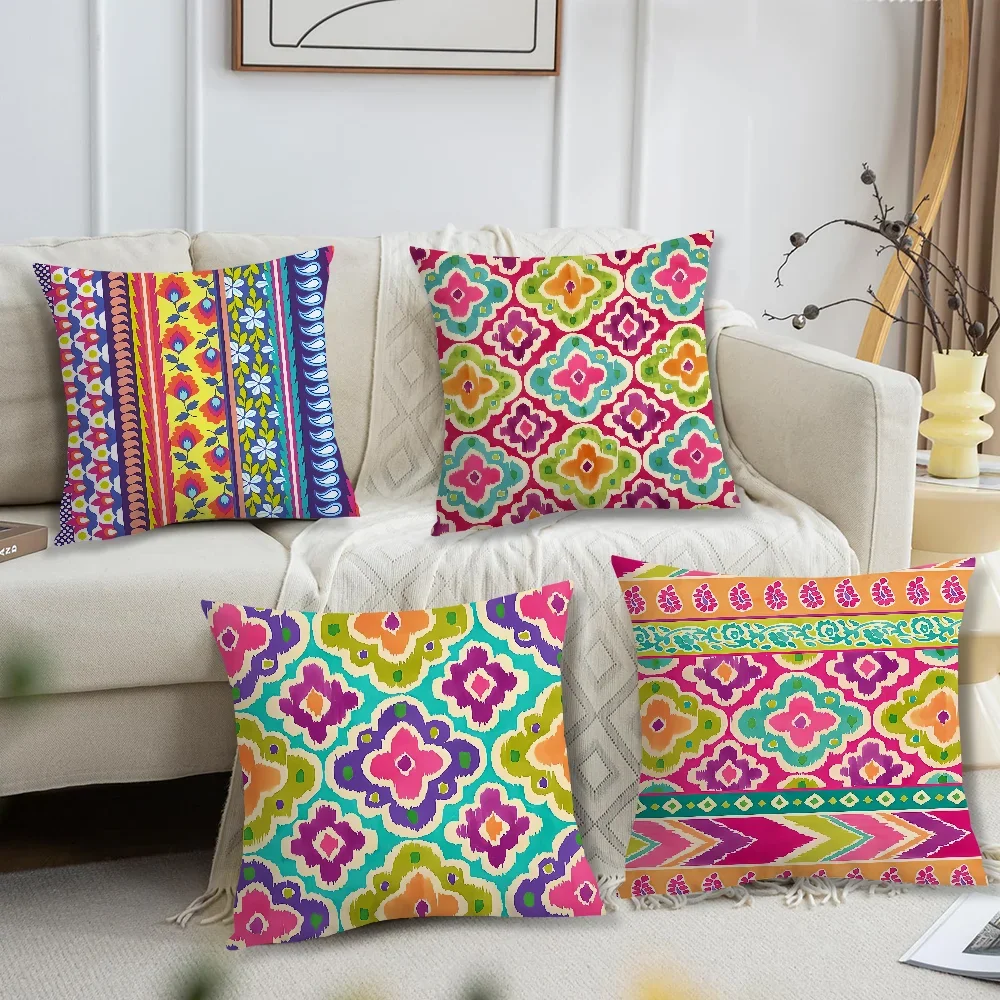 Medallion Flower Comfortable Soft Bohemian Pillow Case for Sofa Living Room Home Office Decor Vibe and Protective Covers