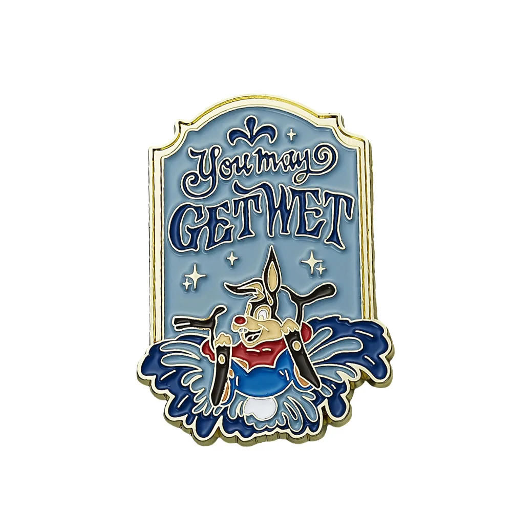 Splash Mountain You May Get Wet Logo Enamel Pin Kawaii Brer Rabbit Badge Fantasy Park Fans Gift Collection