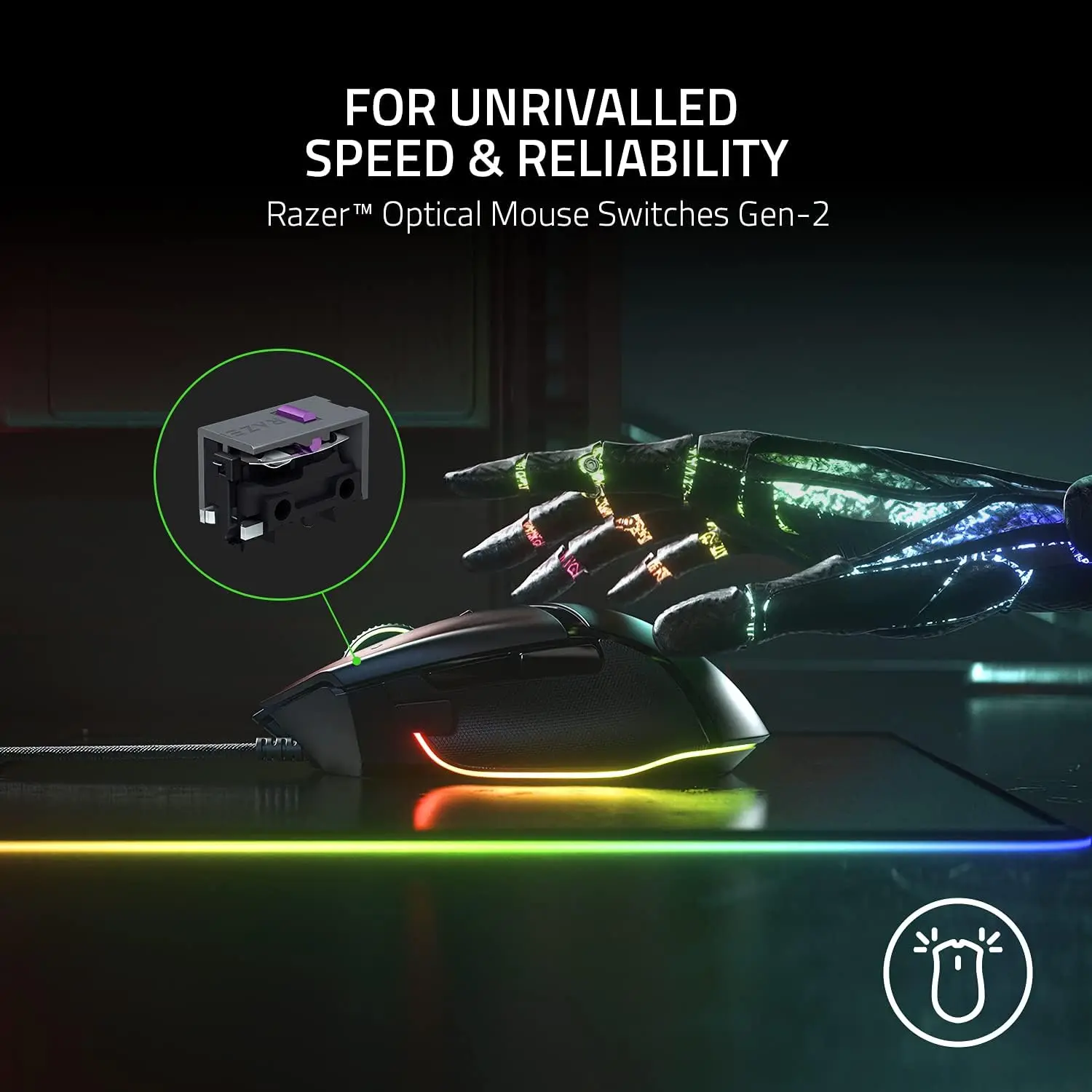 Original Razer Basilisk V3 Wired Gaming Mouse Gamer 26000 DPI Optical Sensor E-sports With RGB Lighting For PC Laptop - Image 5