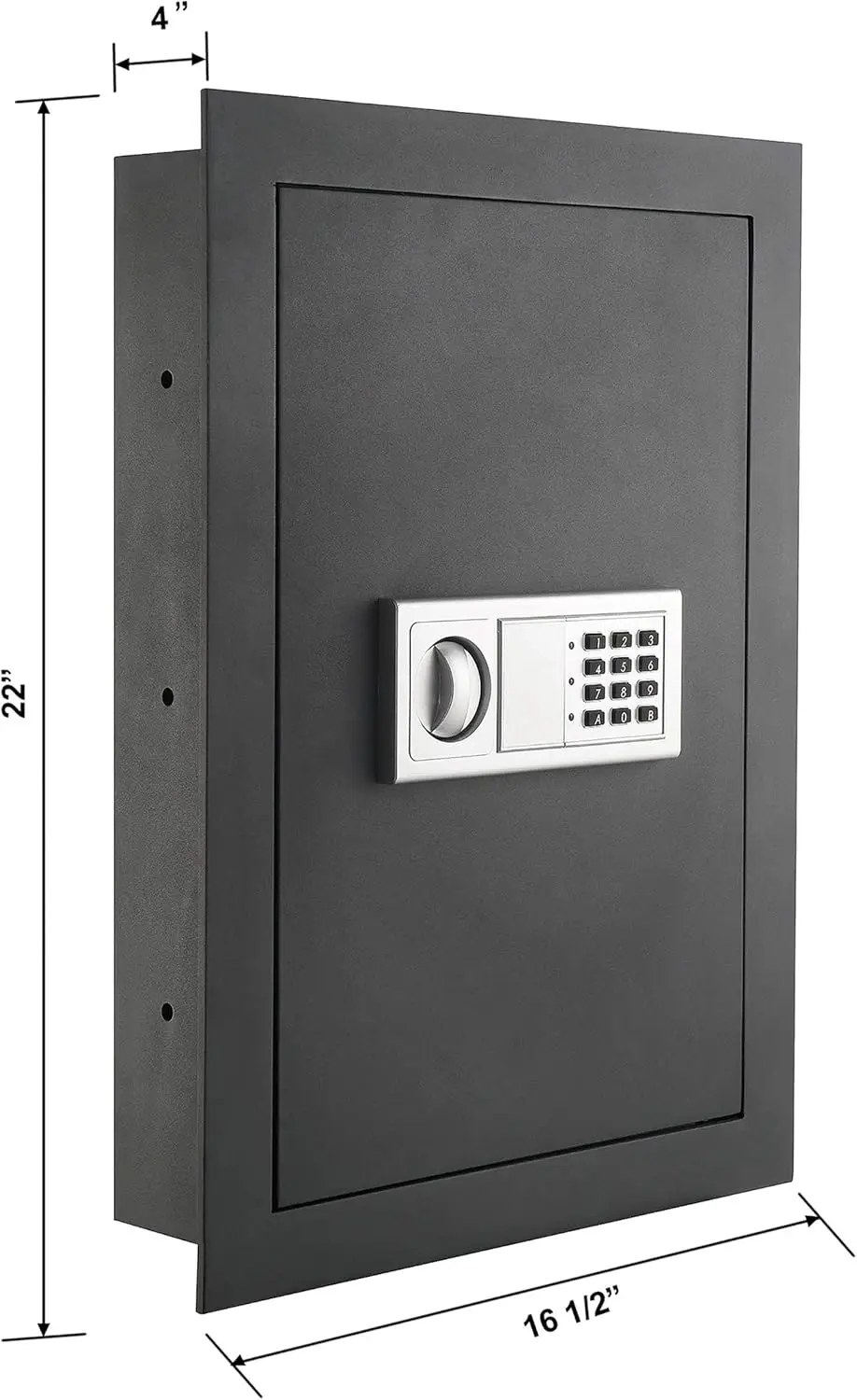 Cofre eletrônico de parede plana com teclado digital e 2 teclas de acordo manual – Proteja dinheiro, joias, passaportes e documentos