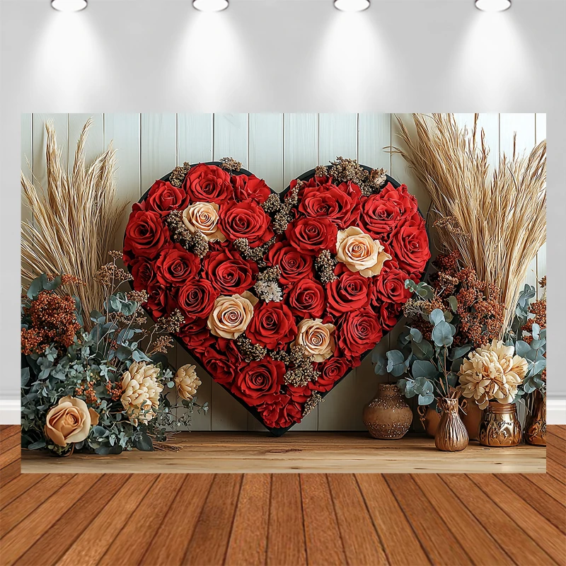 LS Love Roses Valentine Day Backdrops Kids Adult Photography Child Baby Birthday Cake Smash Decors Dating Confessions Background