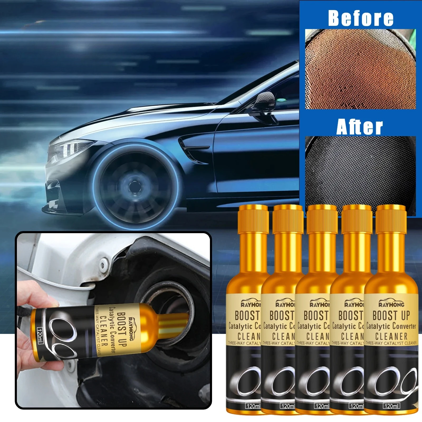 1/3/5/10 pièces 120ml Promotion convertisseur catalytique de voiture nettoyants au moteur Automobile CSV accélérateurs propres catalyseurs facile à nettoyer